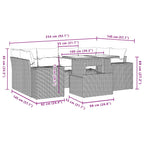7-teiliges Gartensofa-Set mit Kissen, braun, Polyrattan