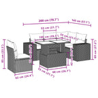 6-tlg. Garten-Sofagarnitur mit Kissen Braun Poly Rattan