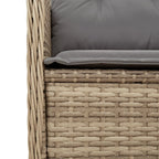 3-tlg. Garten-Sofagarnitur mit Kissen Beige Poly Rattan