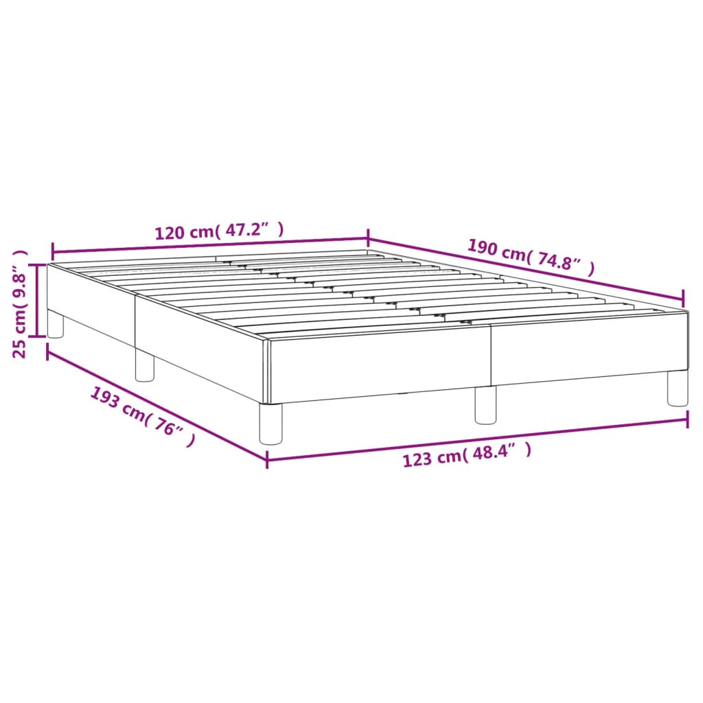 Bettgestell ohne Matratze Dunkelgrau 120x190 cm Stoff