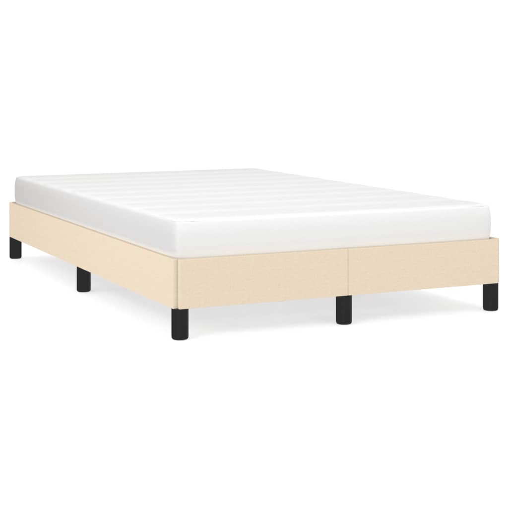 Bettgestell ohne Matratze Creme 120x190 cm Stoff