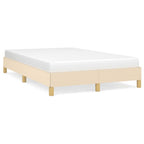 Bettgestell ohne Matratze Creme 120x190 cm Stoff
