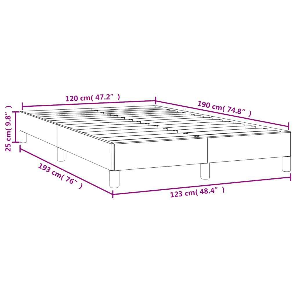 Bettgestell ohne Matratze Creme 120x190 cm Stoff