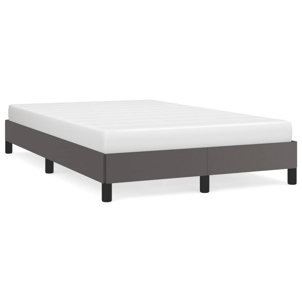 Bettgestell ohne Matratze Grau 120x190 cm Kunstleder