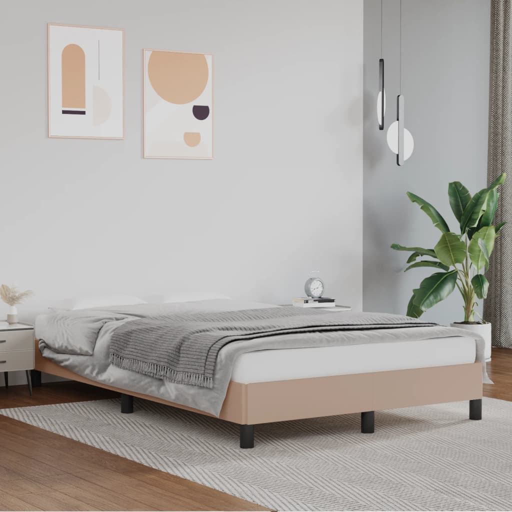 Bettgestell ohne Matratze Cappuccino-Braun 120x190cm Kunstleder