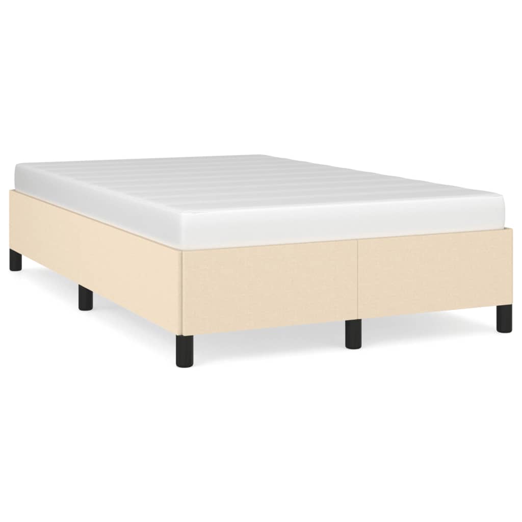 Bettgestell ohne Matratze Creme 120x190 cm Stoff