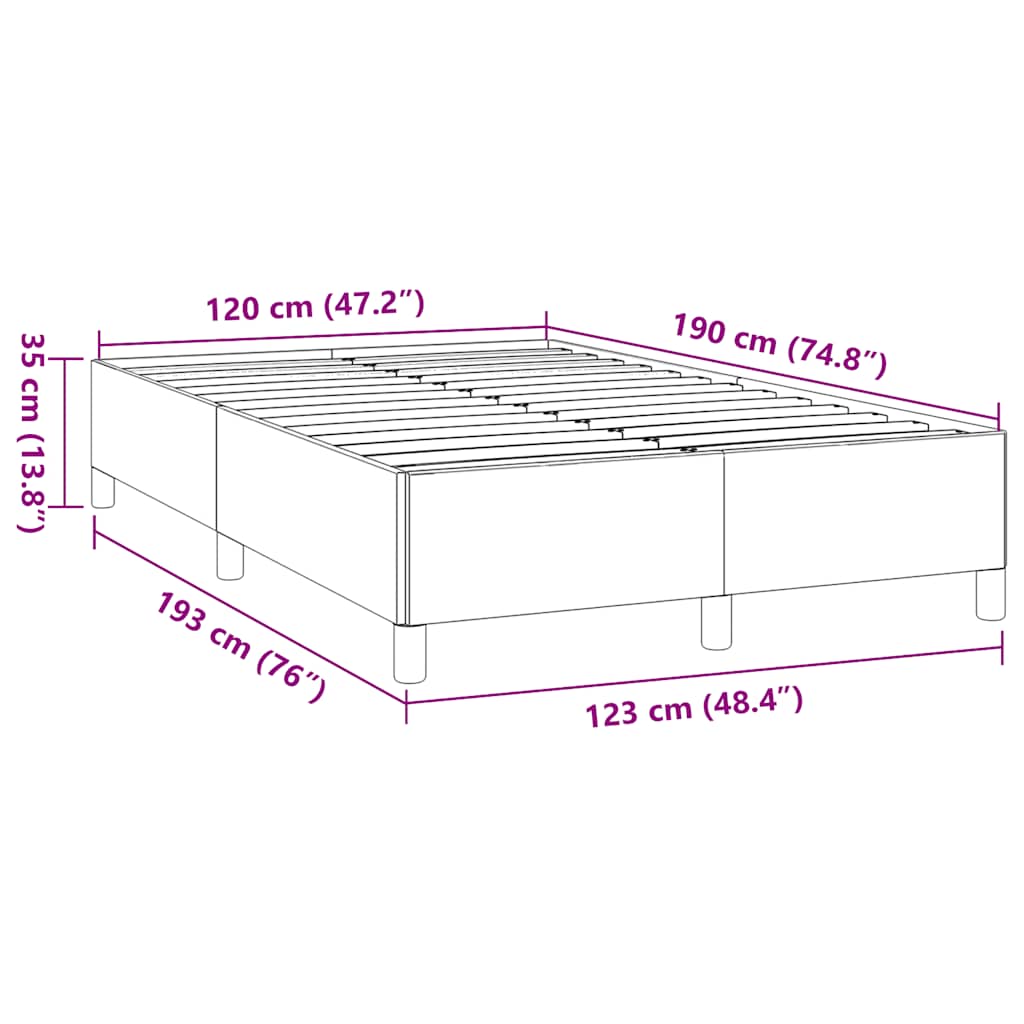 Bettgestell ohne Matratze Creme 120x190 cm Stoff
