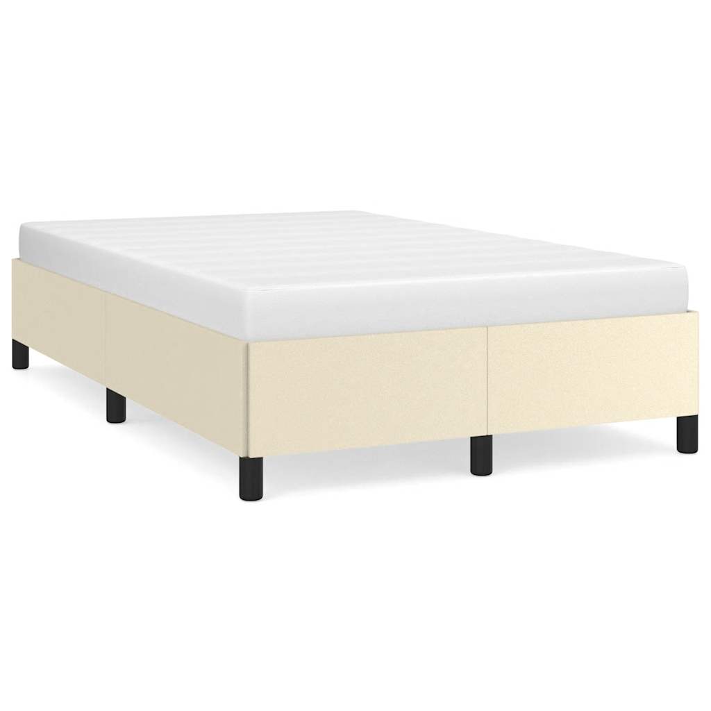 Bettgestell ohne Matratze Creme 120x190 cm Kunstleder