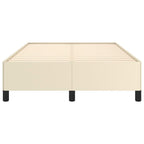 Bettgestell ohne Matratze Creme 120x190 cm Kunstleder