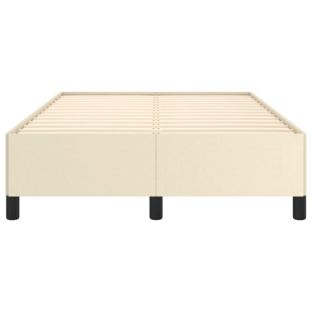 Bettgestell ohne Matratze Creme 120x190 cm Kunstleder