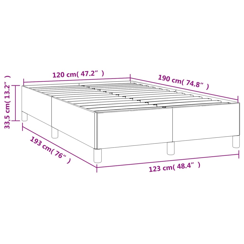 Bettgestell ohne Matratze Cappuccino-Braun 120x190cm Kunstleder
