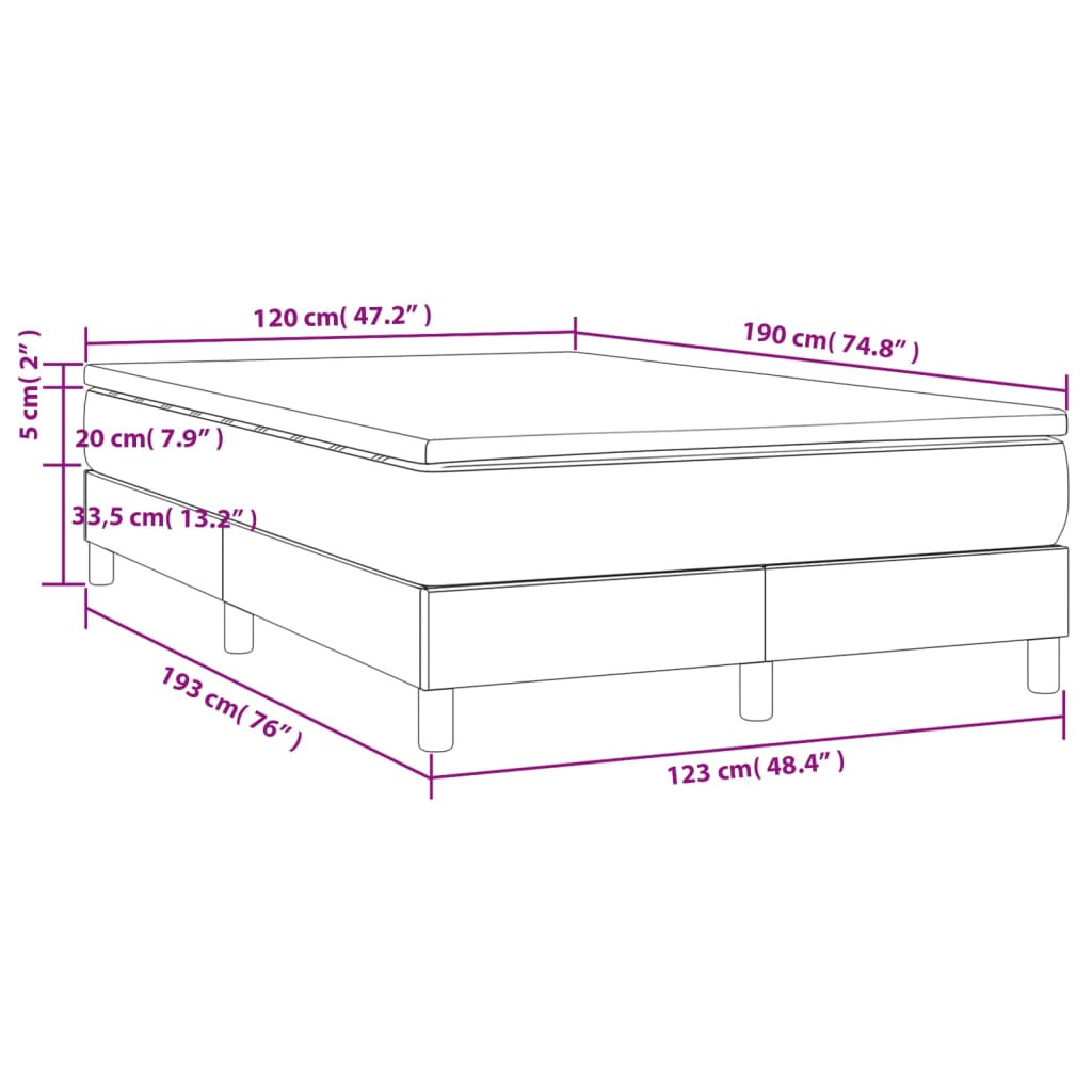 Boxspringbett mit Matratze Creme 120x190 cm Stoff