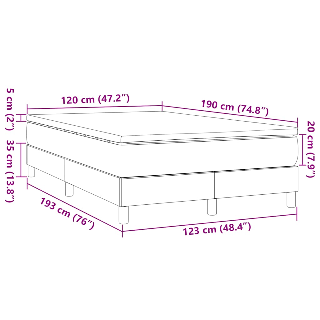 Boxspringbett mit Matratze Blau 120x190 cm Stoff