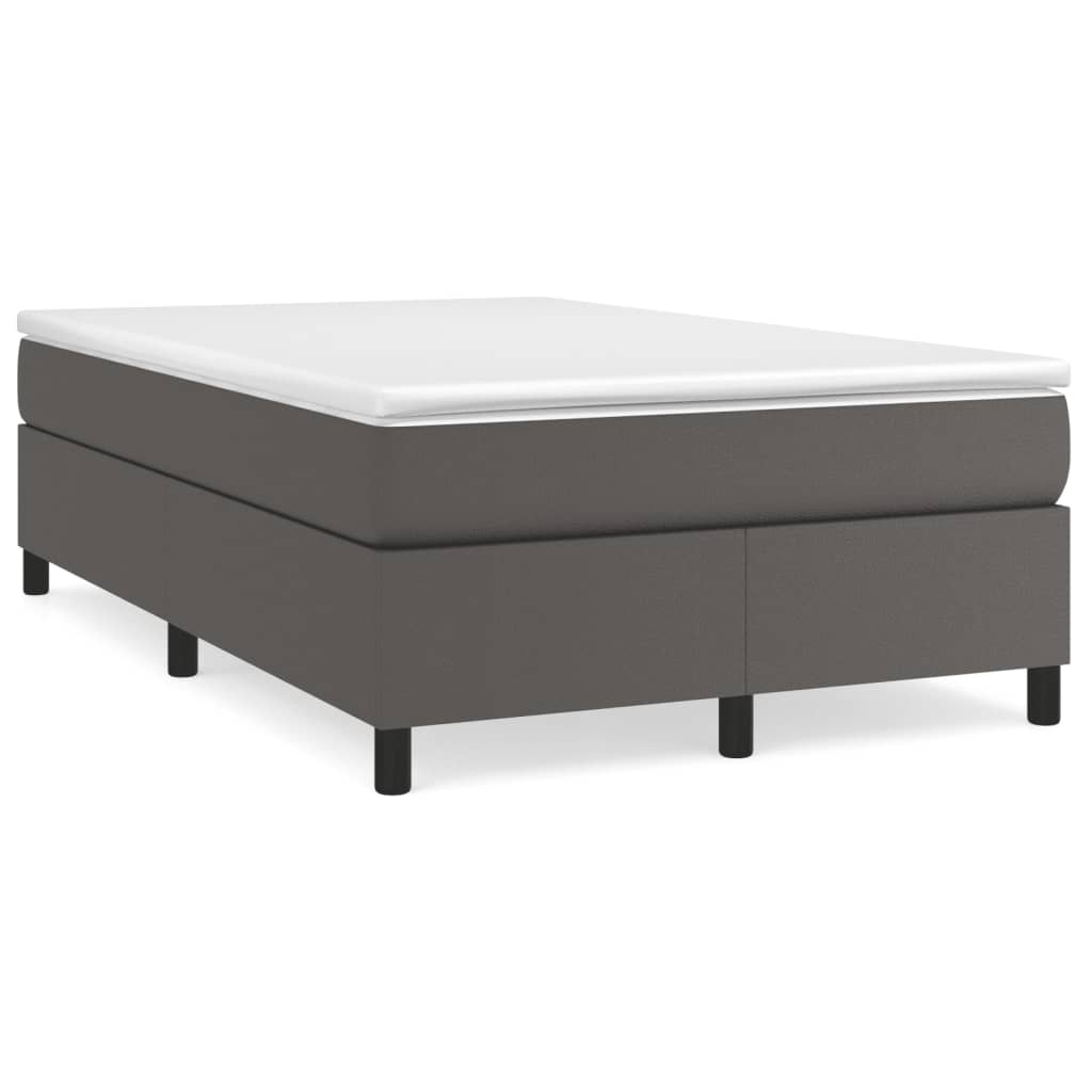 Boxspringbett mit Matratze Grau 120x190 cm Kunstleder