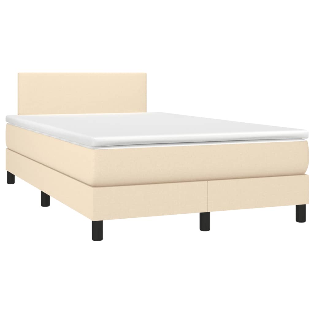 Boxspringbett mit Matratze Creme 120x190 cm Stoff