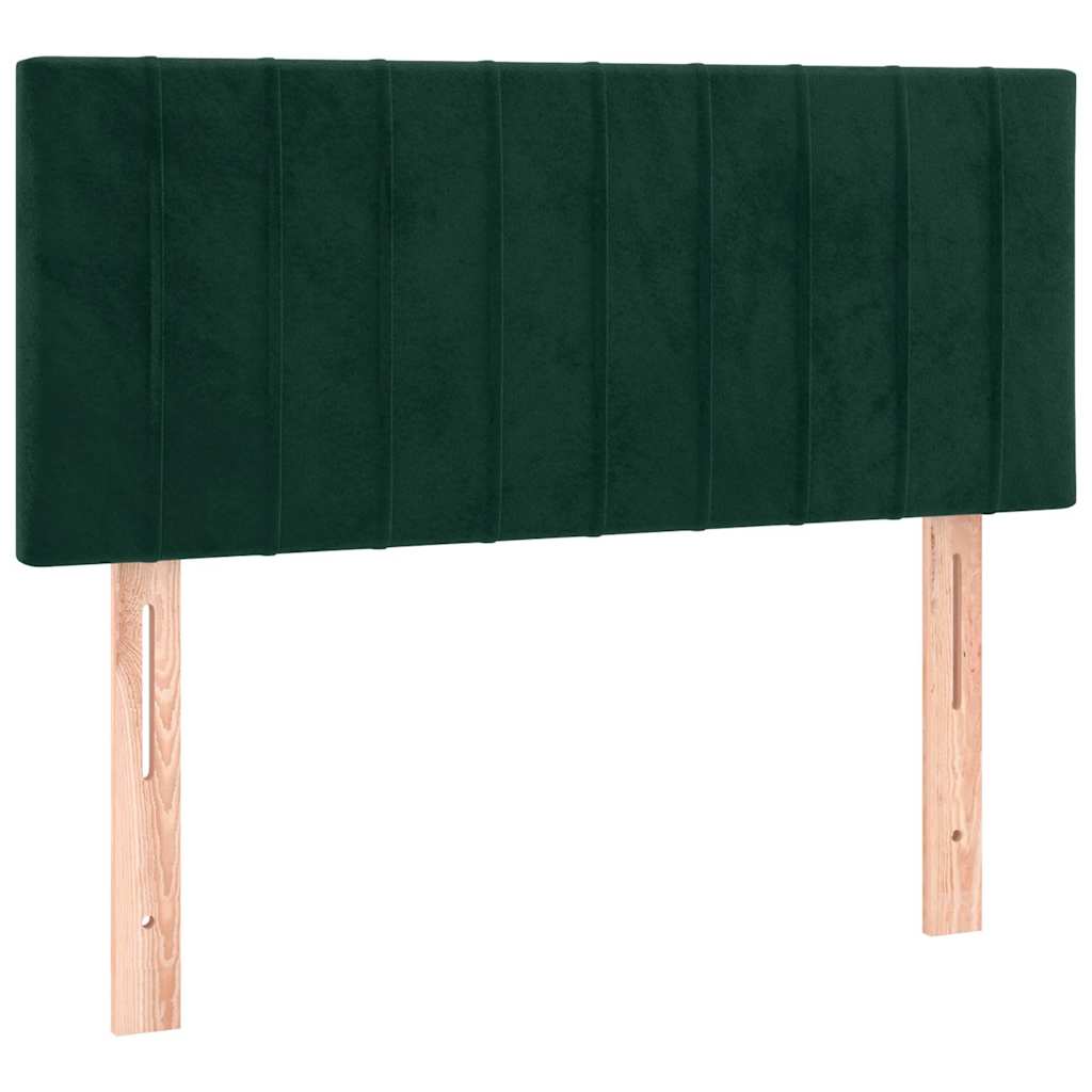 Boxspringbett mit Matratze Dunkelgrün 120x190 cm Samt