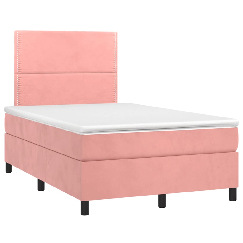 Boxspringbett mit Matratze Rosa 120x190 cm Samt