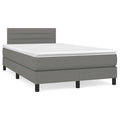Boxspringbett mit Matratze & LED Dunkelgrau 120x190 cm Stoff