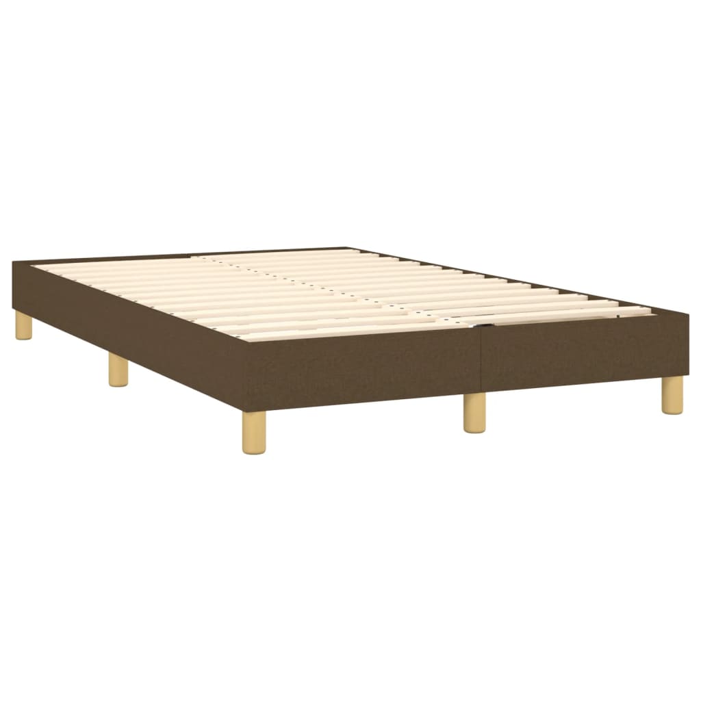 Boxspringbett mit Matratze & LED Dunkelbraun 120x190 cm Stoff