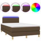 Boxspringbett mit Matratze & LED Dunkelbraun 120x190 cm Stoff