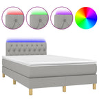 Boxspringbett mit Matratze & LED Hellgrau 120x190 cm Stoff