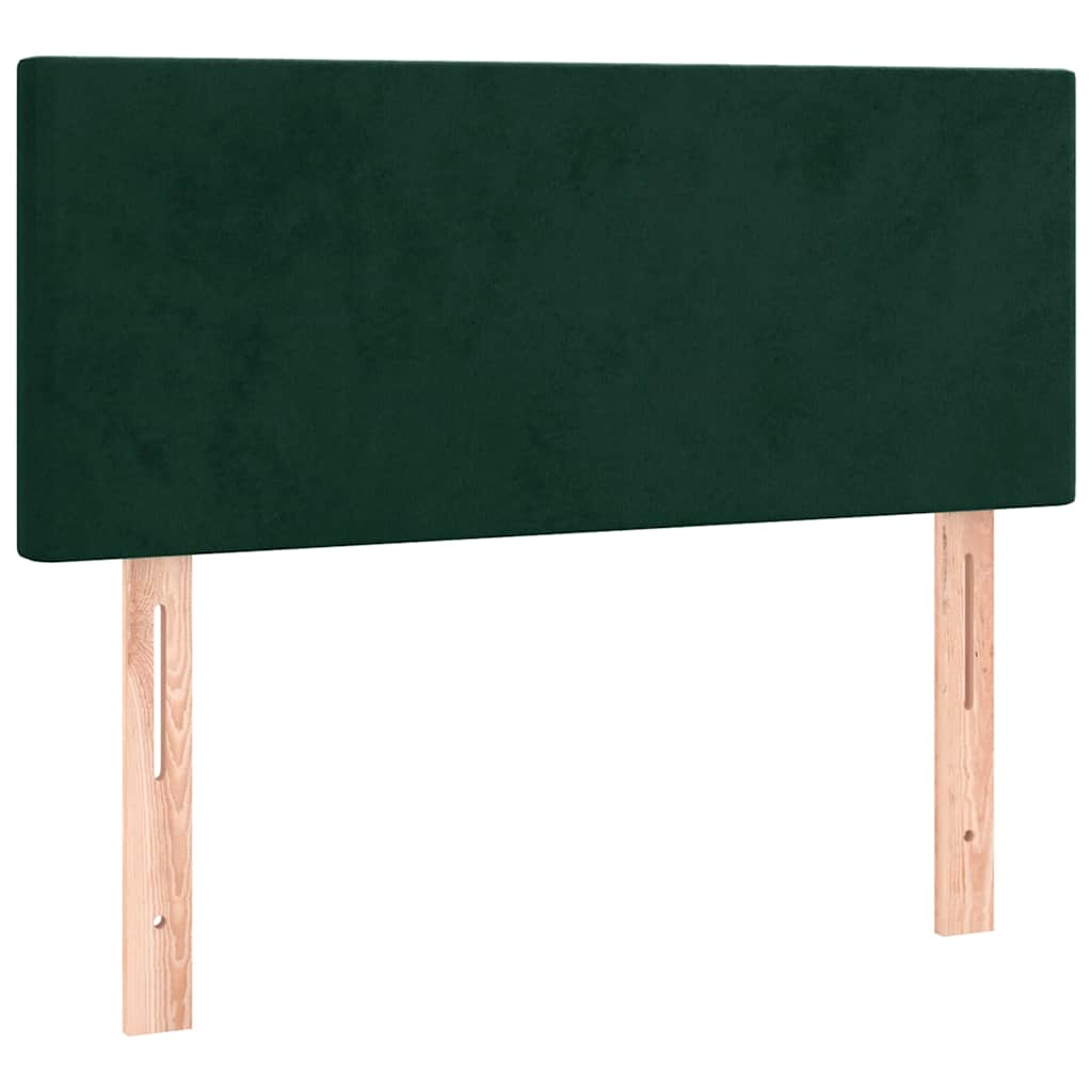 Boxspringbett mit Matratze & LED Dunkelgrün 120x190 cm Samt