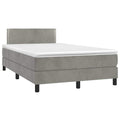 Boxspringbett mit Matratze & LED Hellgrau 120x190 cm Samt