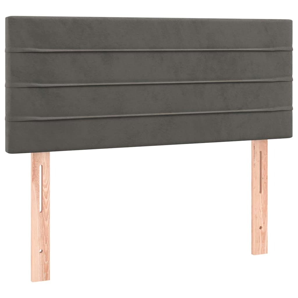 Boxspringbett mit Matratze & LED Dunkelgrau 120x190 cm Samt