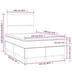 Boxspringbett mit Matratze & LED Dunkelbraun 120x190 cm Stoff