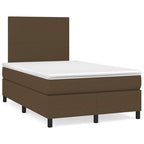 Boxspringbett mit Matratze & LED Dunkelbraun 120x190 cm Stoff