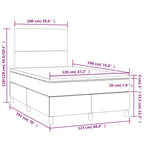 Boxspringbett mit Matratze & LED Taupe 120x190 cm Stoff