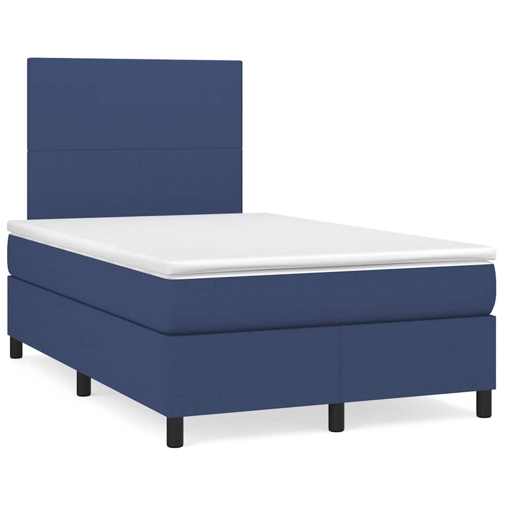 Boxspringbett mit Matratze & LED Blau 120x190 cm Stoff