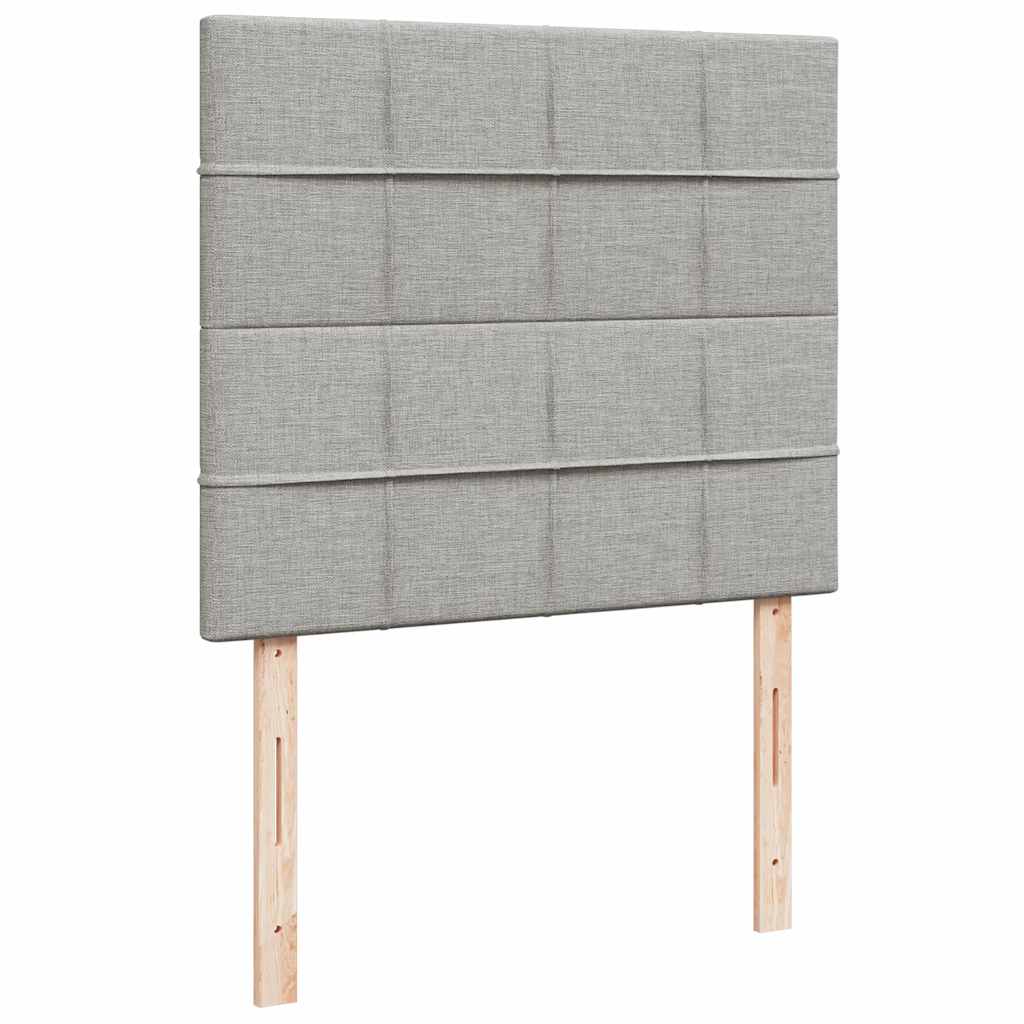 Boxspringbett mit Matratze & LED Hellgrau 120x190 cm Stoff