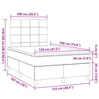 Boxspringbett mit Matratze & LED Hellgrau 120x190 cm Stoff