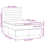 Boxspringbett mit Matratze & LED Creme 120x190 cm Stoff