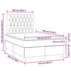 Boxspringbett mit Matratze & LED Hellgrau 120x190 cm Stoff