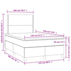 Boxspringbett mit Matratze & LED Grau 120x190 cm Kunstleder