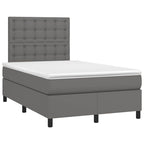 Boxspringbett mit Matratze & LED Grau 120x190 cm Kunstleder