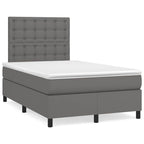 Boxspringbett mit Matratze & LED Grau 120x190 cm Kunstleder