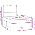 Boxspringbett mit Matratze & LED Hellgrau 120x190 cm Samt