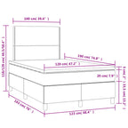 Boxspringbett mit Matratze & LED Dunkelgrau 120x190 cm Samt