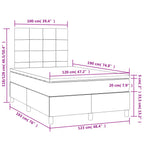 Boxspringbett mit Matratze & LED Hellgrau 120x190 cm Samt