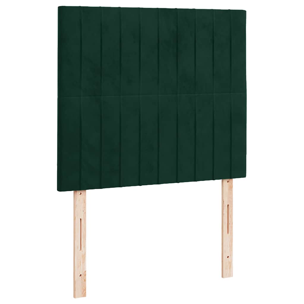 Boxspringbett mit Matratze & LED Dunkelgrün 120x190 cm Samt