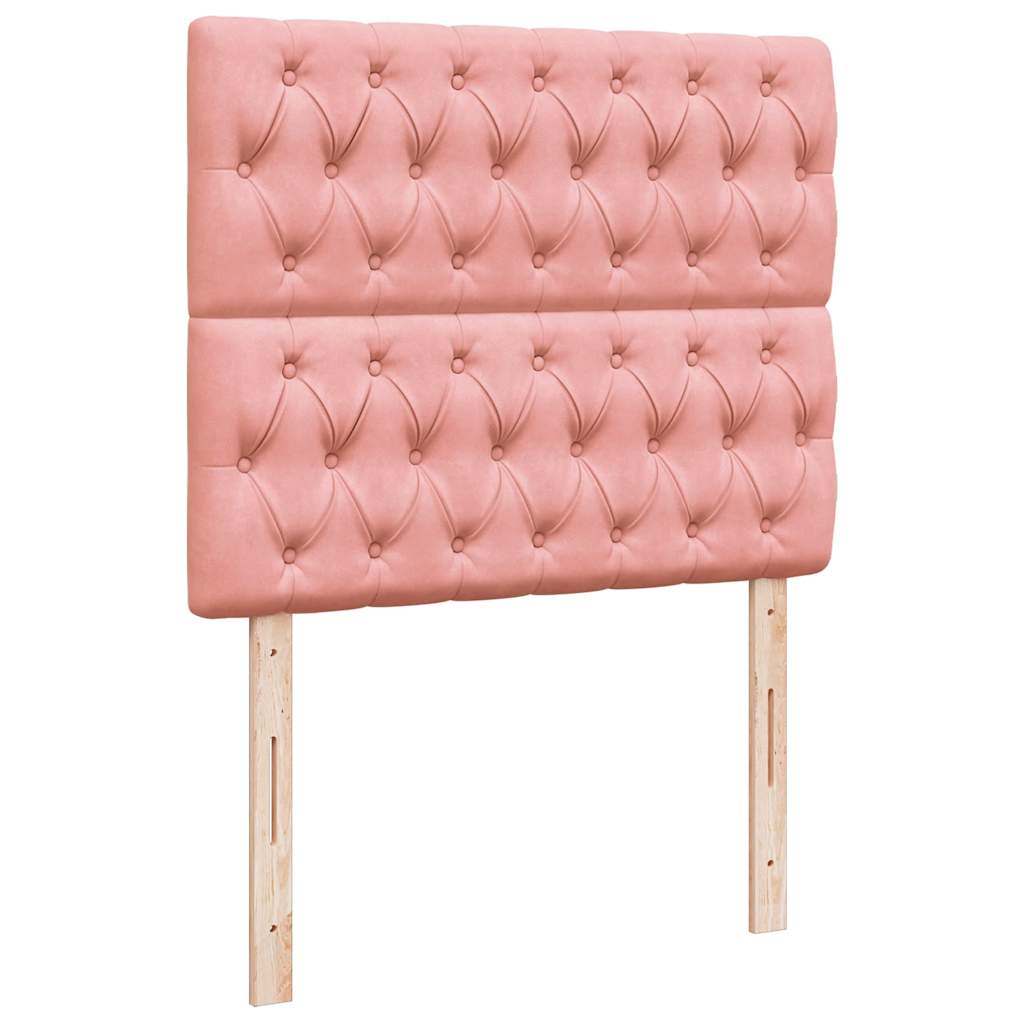 Boxspringbett mit Matratze & LED Rosa 120x190 cm Samt