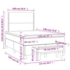 Boxspringbett mit Matratze Dunkelbraun 120x190 cm Stoff