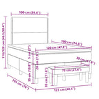 Boxspringbett mit Matratze Dunkelbraun 120x190 cm Stoff