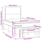 Boxspringbett mit Matratze Blau 120x190 cm Stoff