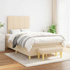 Boxspringbett mit Matratze Creme 120x190 cm Stoff