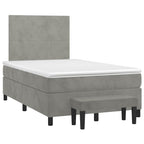 Boxspringbett mit Matratze Hellgrau 120x190 cm Samt