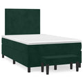 Boxspringbett mit Matratze Dunkelgrün 120x190 cm Samt